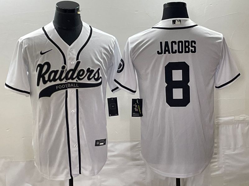 Men Oakland Raiders #8 Jacobs White Co Branding Game NFL Jersey->oakland raiders->NFL Jersey